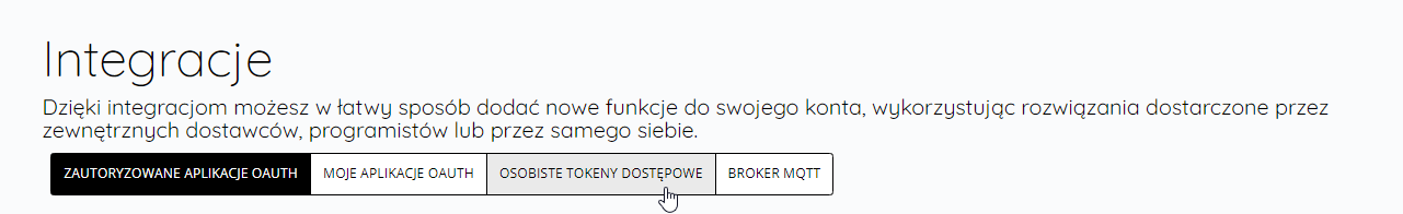 Osobiste tokeny dostępowe w aplikacji SUPLA